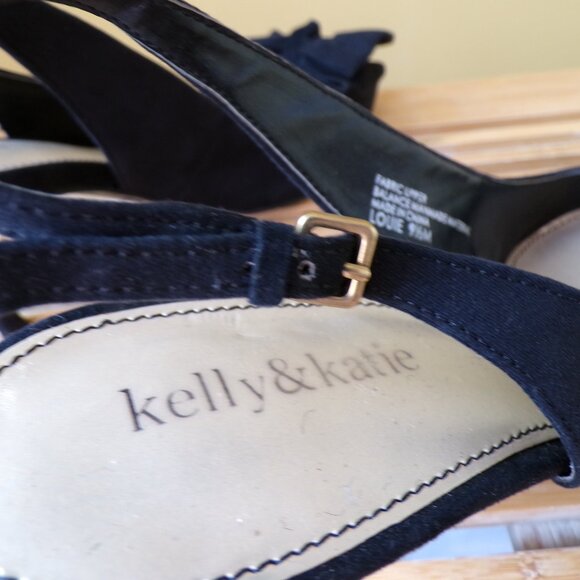 Kelly & Katie Black Bow Pointed Toe Heels / Pumps Womens Size 9.5M - Picture 9 of 10